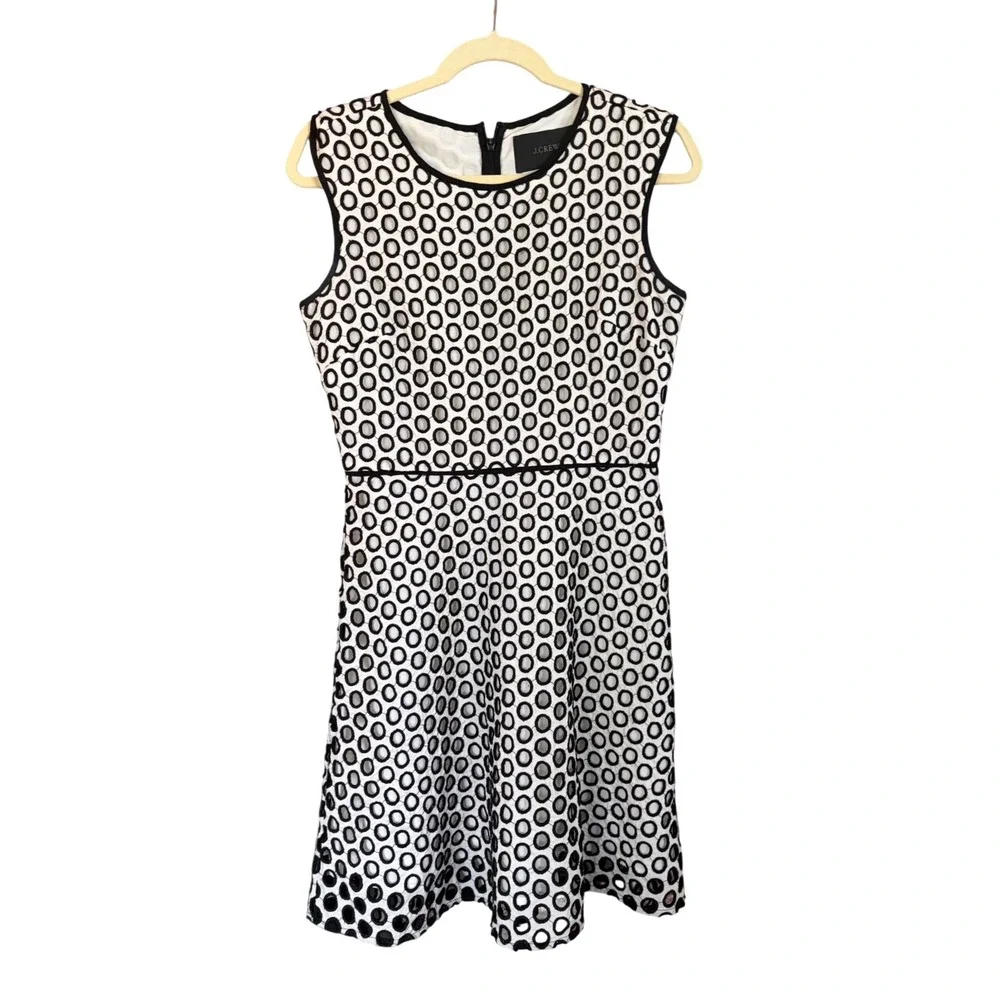 J. Crew Punch Out Eyelet Fit and Flare Dress 4‎ NwOT